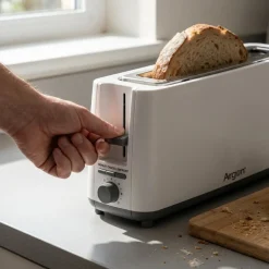Argon Broodrooster Mat Wit - 1 Lange Sleuf - 900 W