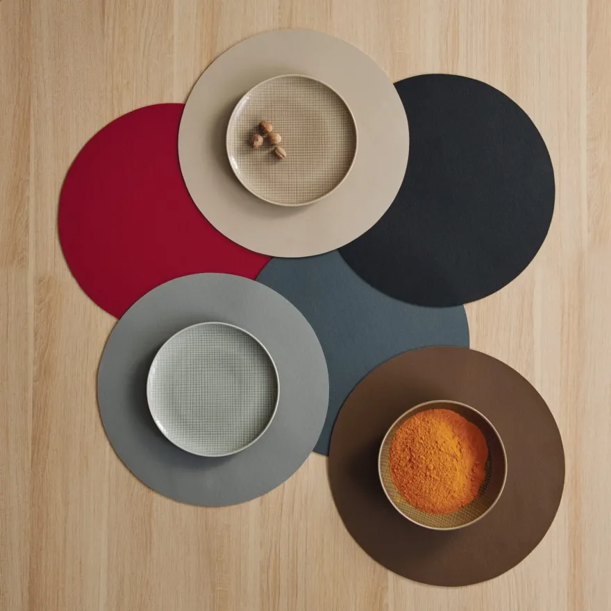 ASA Selection Placemat - Leather Optic Fine - Stone - Afwasbaar - ø 38 cm