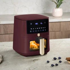 Berlinger Haus Airfryer XL Mat Bordeaux - met Kijkvenster - 5 Liter - 1400W