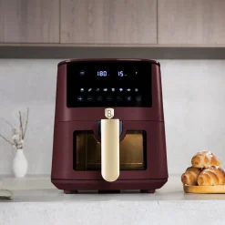 Berlinger Haus Airfryer XL Mat Bordeaux - met Kijkvenster - 5 Liter - 1400W