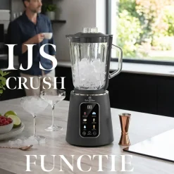 Berlinger Haus Blender Digitaal Mat Antraciet - Glazen Kan - 1.5 Liter - 1000W