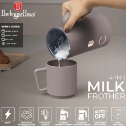 Berlinger Haus Elektrische Melkopschuimer 4-in-1 Taupe - 160 ml