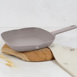 Berlinger Haus Grillpan Taupe 28 x 28 cm - geschikt voor alle warmtebronnen - standaard anti-aanbaklaag