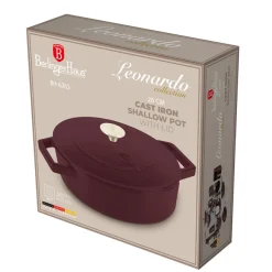 Berlinger Haus Hapjespan / Sauteerpan Mat Bordeaux - Gietijzer - ø 26 cm - geschikt voor alle warmtebronnen - geëmailleerde anti-aanbaklaag
