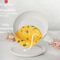 Berlinger Haus Koekenpan Mat Crème ø 24 cm - geschikt voor alle warmtebronnen - standaard anti-aanbaklaag