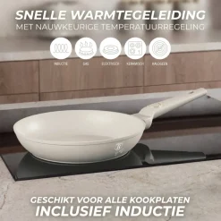 Berlinger Haus Koekenpan Mat Crème ø 28 cm - geschikt voor alle warmtebronnen - standaard anti-aanbaklaag