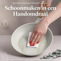 Berlinger Haus Koekenpannenset Nordic Mat Crème 3-Delig - ø 20, 24 & 28 cm - geschikt voor alle warmtebronnen - standaard anti-aanbaklaag