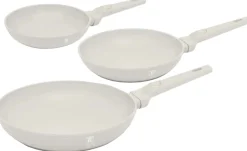 Berlinger Haus Koekenpannenset Mat Crème 3-Delig - ø 20, 24 & 28 cm - geschikt voor alle warmtebronnen - standaard anti-aanbaklaag