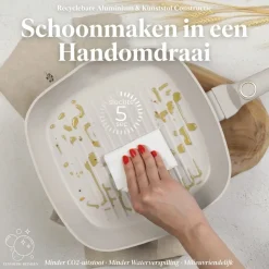 Berlinger Haus Koekenpannenset Mat Crème 3-Delig - Koekenpan ø 20 & 24 cm, Grillpan 28 cm - Geschikt voor alle warmtebronnen