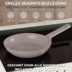 Berlinger Haus Koekenpan Taupe ø 24 cm - geschikt voor alle warmtebronnen - standaard anti-aanbaklaag