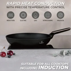 Berlinger Haus Koekenpan Zwart Rosègoud ø 28 cm - geschikt voor alle warmtebronnen - standaard anti-aanbaklaag