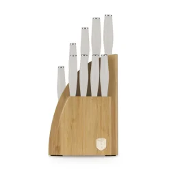 Berlinger Haus Messenblok Mat Crème 10-delig - Koksmes, Broodmes, Santokumes, Officemes, Schilmes & 4 Steakmessen