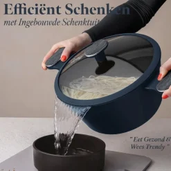 Berlinger Haus Pannenset Mat Blauw 11-Delig - Kookpan ø 20, 24, 28 cm, Koekenpan ø 24, 28 cm & Steelpan ø 16 cm - Geschikt voor alle warmtebronnen