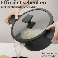 Berlinger Haus Pannenset Mat Antraciet 7-Delig - Kookpan ø 20, 24, 28 cm, Koekenpan ø 20 & 24 cm - geschikt voor alle warmtebronnen