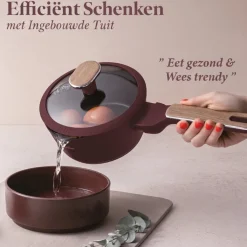 Berlinger Haus Pannenset Nordic Mat Bordeaux 7-Delig - Kookpan ø 20, 24, 28 cm, Koekenpan ø 20 & 24 cm - Geschikt voor alle warmtebronnen