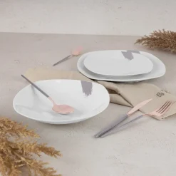 Berlinger Haus Serviesset Taupe - 18-Delig / 6 Personen - 6 dinerborden, 6 ontbijtborden en 6 diepe borden
