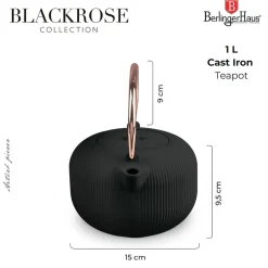 Berlinger Haus Theepot met RVS Filter - Gietijzer Zwart Roségoud - 1 Liter