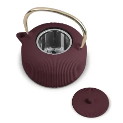 Berlinger Haus Theepot met RVS Filter - Gietijzer Mat Bordeaux - 1 Liter