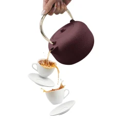 Berlinger Haus Theepot met RVS Filter - Gietijzer Mat Bordeaux - 1 Liter