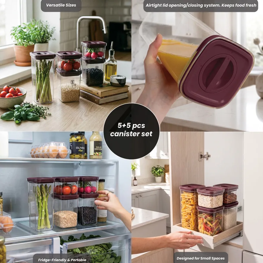 Berlinger Haus Voorraadpottenset Mat Bordeaux 5-delig