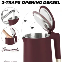 Berlinger Haus Waterkoker Dubbelwandig Mat Bordeaux - 1.7 Liter - 1800W