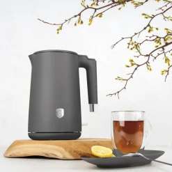 Berlinger Haus Waterkoker Dubbelwandig Mat Antraciet - 1.7 Liter - 1800W