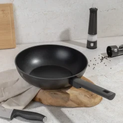 Berlinger Haus Wokpan Mat Antraciet ø 28 cm - geschikt voor alle warmtebronnen - standaard anti-aanbaklaag