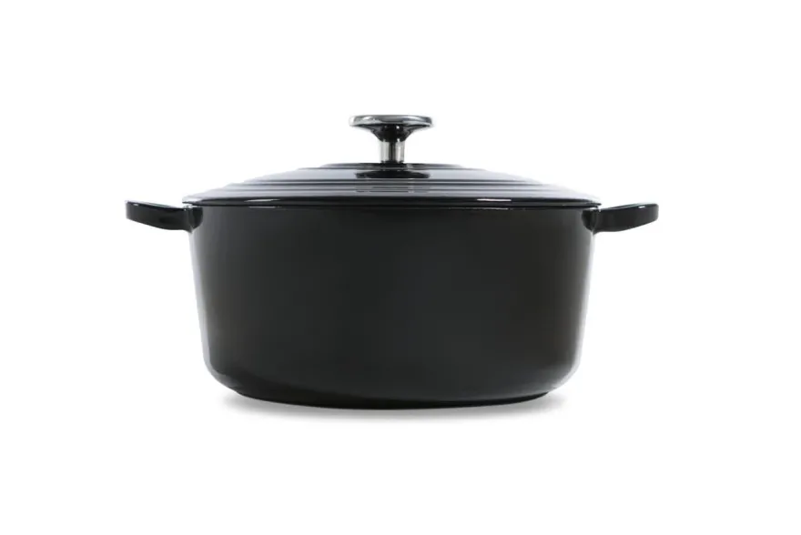 BK Braadpan Bourgogne Jet Black Gietijzer ø 28 cm / 6.7 liter - geëmailleerde anti-aanbaklaag