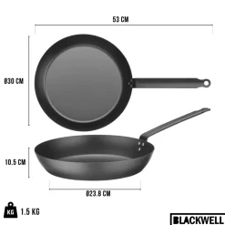 Blackwell Koekenpan Carbon Staal ø 30 cm - geschikt voor alle warmtebronnen - zonder anti-aanbaklaag