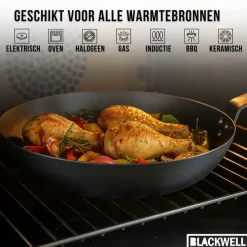 Blackwell Koekenpan Carbon Staal ø 26 cm - geschikt voor alle warmtebronnen - zonder anti-aanbaklaag
