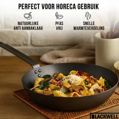 Blackwell Koekenpan Carbon Staal ø 24 cm - geschikt voor alle warmtebronnen - zonder anti-aanbaklaag