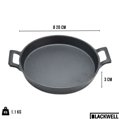 Blackwell Koekenpan met handvaten Cast Iron - Gietijzer - ø 20 cm - zonder anti-aanbaklaag