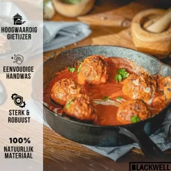 Blackwell Koekenpannenset Skillets Gietijzer 3-Delig ø 16, 20 & 25 cm - geschikt voor alle warmtebronnen - zonder anti-aanbaklaag
