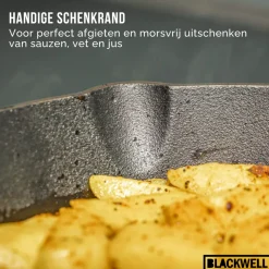 Blackwell Koekenpan Skillet Gietijzer ø 20 cm - geschikt voor alle warmtebronnen - zonder anti-aanbaklaag