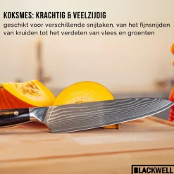 Blackwell Messenset (Koksmes + Officemes) - Japanse stijl - 67 lagen damaststaal - VG10 - 2-delig