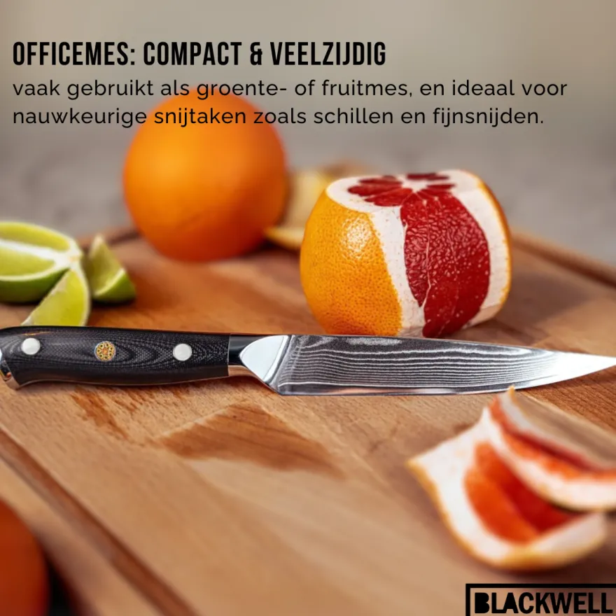 Blackwell Officemes Japanse stijl - 67 lagen damaststaal - VG10 - 12,5 cm