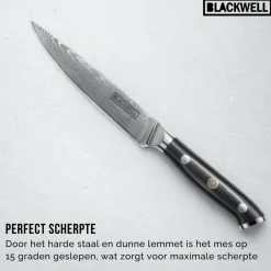 Blackwell Officemes Japanse stijl - 67 lagen damaststaal - VG10 - 12,5 cm