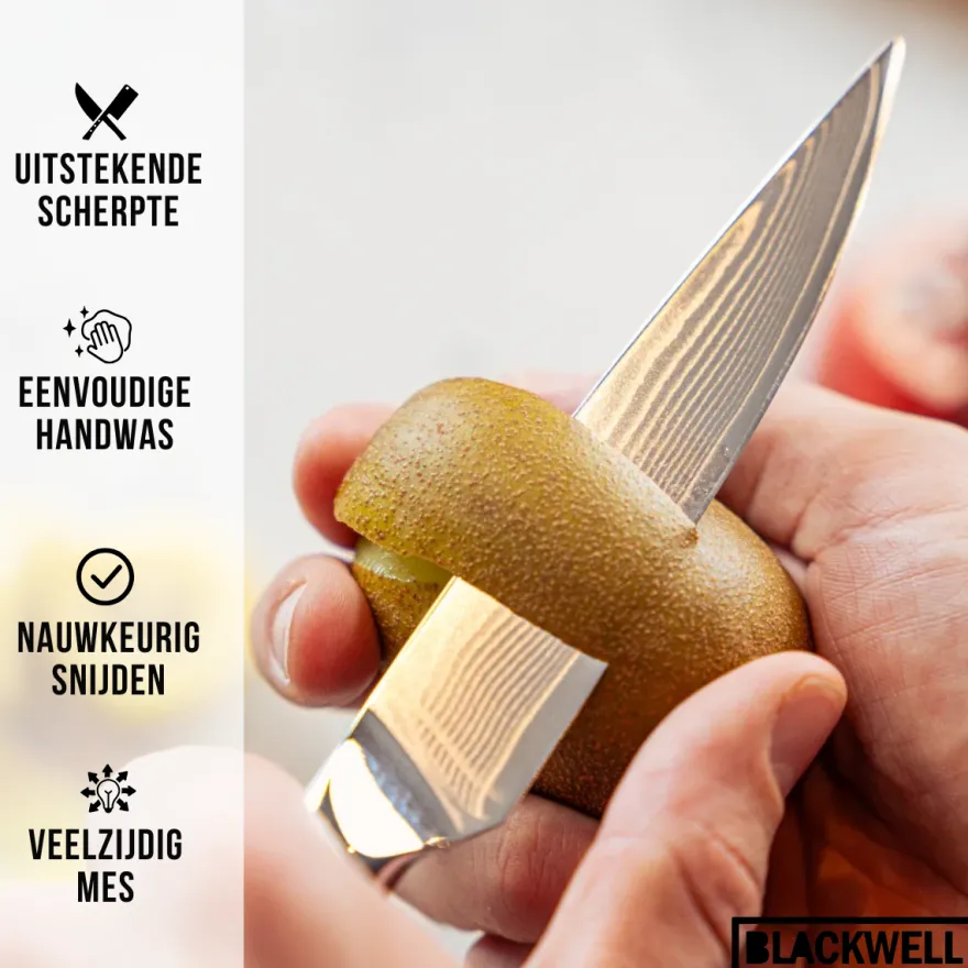 Blackwell Officemes Japanse stijl - 67 lagen damaststaal - VG10 - 12,5 cm