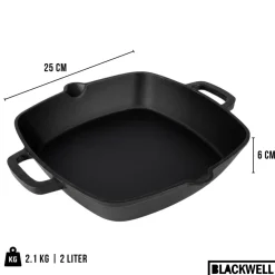 Blackwell Ovenschaal Cast Iron Gietijzer - 25 x 25 cm / 2 Liter - zonder anti-aanbaklaag
