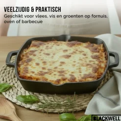 Blackwell Ovenschaal Cast Iron Gietijzer - 25 x 25 cm / 2 Liter - zonder anti-aanbaklaag