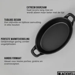 Blackwell Ovenschaal Cast Iron Gietijzer Ovaal 21 x 15 x 4 cm - zonder anti-aanbaklaag