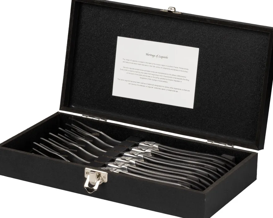 Blackwell Steakbestek Laguiole - Steakmessen & Steakvorken - Pakkahout - 12 Stuks