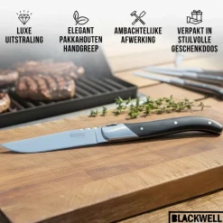 Blackwell Steakbestek Laguiole - Steakmessen & Steakvorken - Pakkahout - 12 Stuks