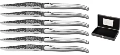 Blackwell Steakmessen Laguiole - Raw Black Lemmet - RVS - 6 Stuks
