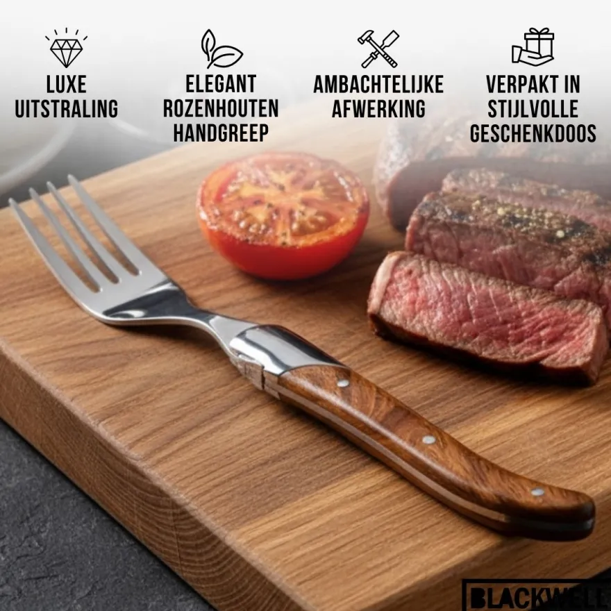 Blackwell Steakvorken Laguiole - Rozenhout - 6 Stuks