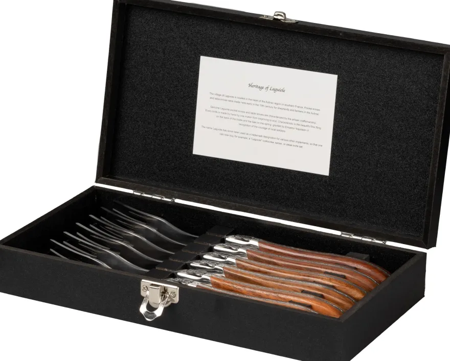 Blackwell Steakvorken Laguiole - Rozenhout - 6 Stuks