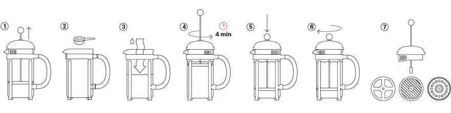 Bodum Cafetière - Caffettiera - French Press met Kunststof Deksel 3 Kops - 350 ml