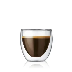 Bodum Dubbelwandige Espresso glazen Pavina - gepatenteerd ventiel - 80 ml - 6 stuks
