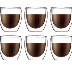 Bodum Dubbelwandige koffie- / theeglazen Pavina - gepatenteerd ventiel - 250 ml - 6 stuks