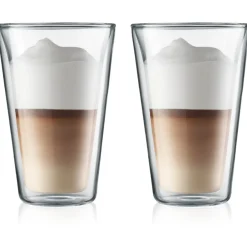 Bodum Dubbelwandige latte macchiato glazen Canteen - gepatenteerd ventiel - 400 ml - 2 stuks